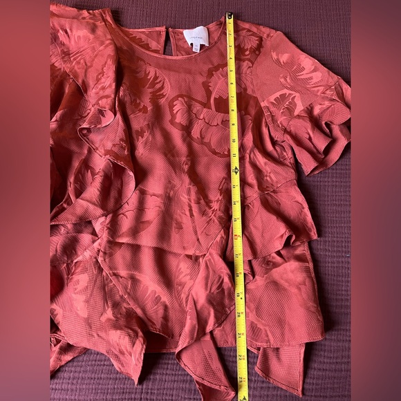 Cinq a Sept Rust Ruffle Top - Picture 6 of 7